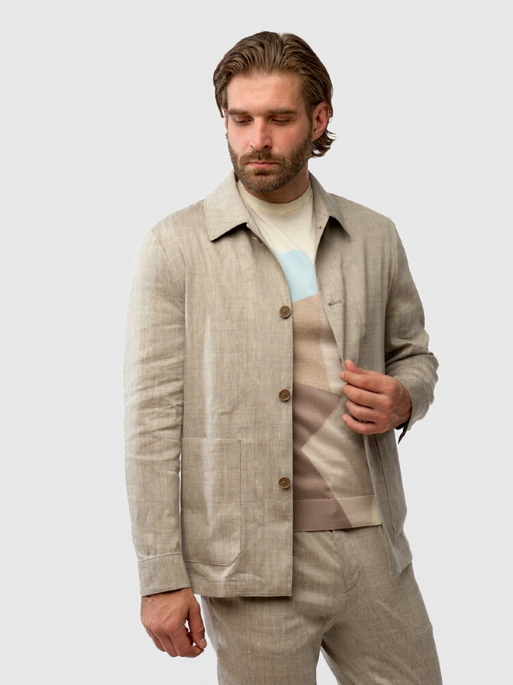 Пиджак, Atelier di Falco, бежевый, слим