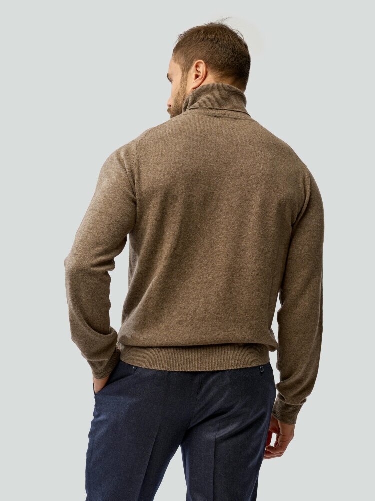 Трикотаж, водолазка, Corneliani Collection, коричневый