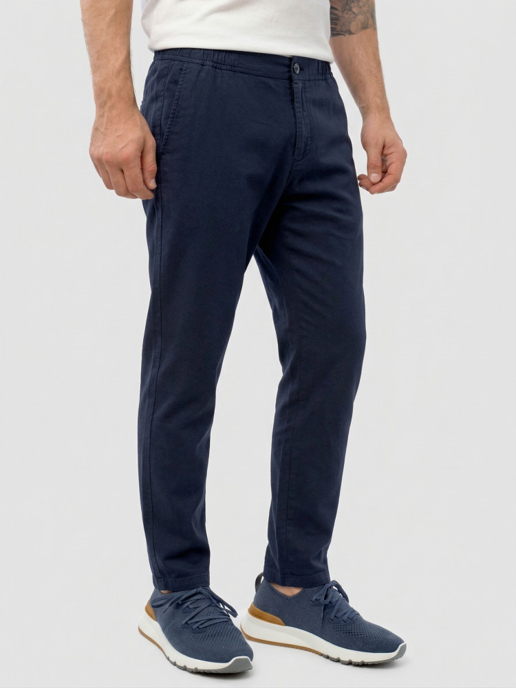 Чиносы, Atelier di Falco, SBF-TR005/L03/NAVY BLUE, синий, слим Чиносы, Atelier di Falco, SBF-TR005/L03/NAVY BLUE, синий, слим
