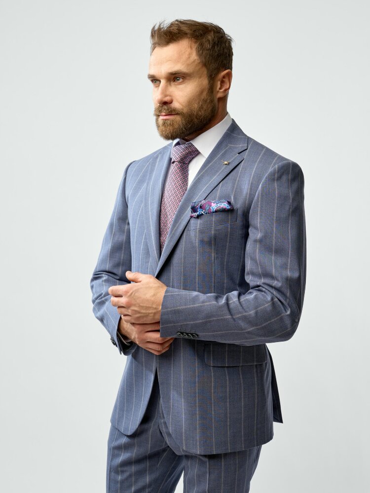 Костюм, Corneliani Collection, серо-голубой, слим
